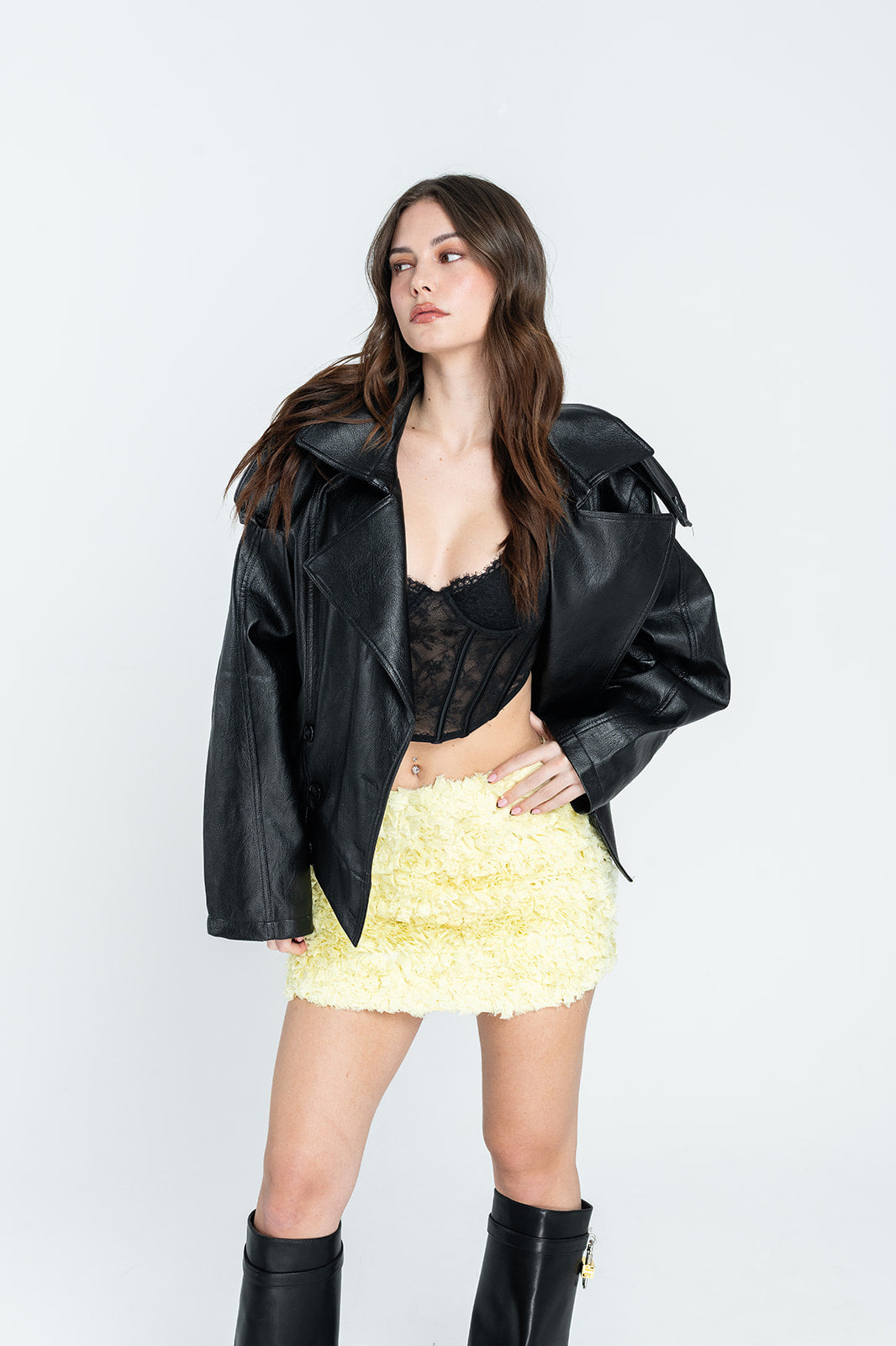 Arden Oversized Faux-Leather Jacket